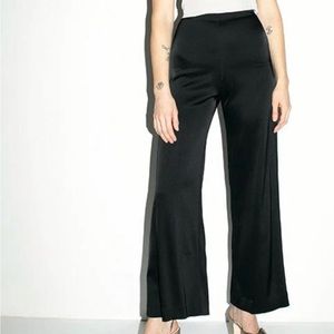 Black satin trousers NWOT